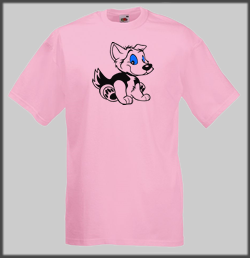 Cartoon Husky Sitting T Shirt